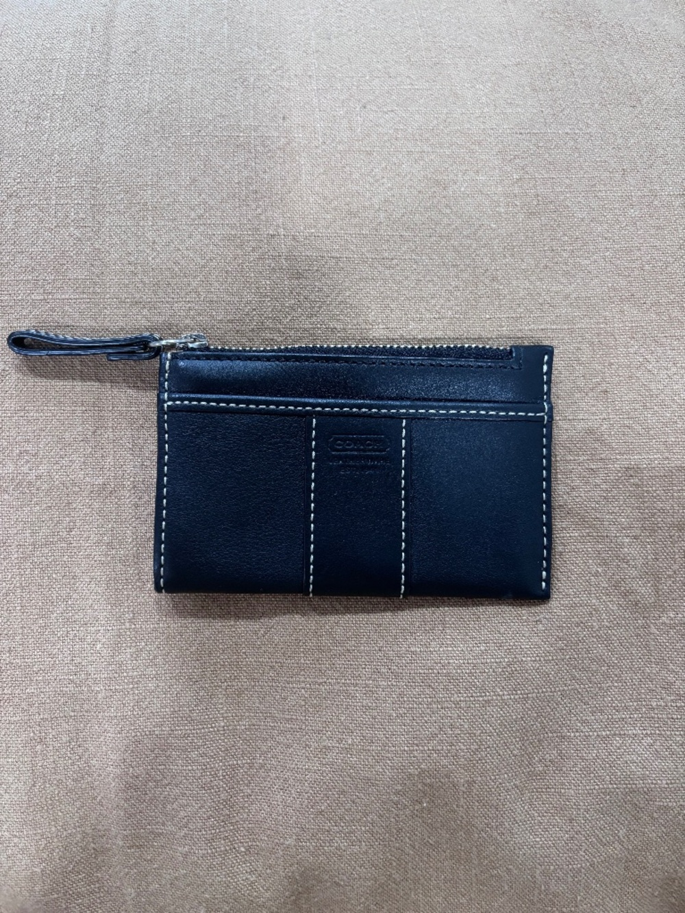 COACH LEATHER COIN PURSE BLACK